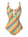 1960s Diagonal Stripe Cutout One-Piece Swimsuit: 1960s Riviera elegance, reimagined for her