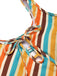 1960s Diagonal Stripe Cutout One-Piece Swimsuit — 1960s poolside glamour meets sun-drenched confidence