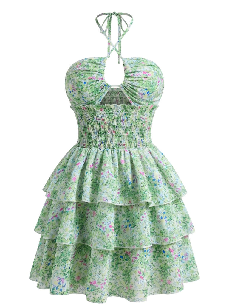 1960s-Ditsy-Floral-Cut-Out-Umbrella-Dress, vintage, retro, dress