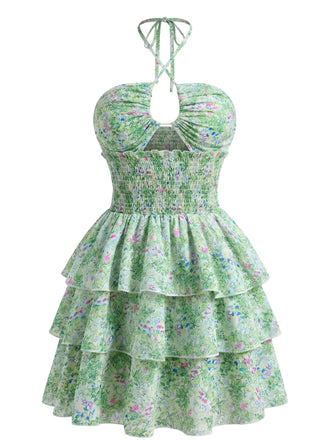 1960s-Ditsy-Floral-Cut-Out-Umbrella-Dress, vintage, retro, dress