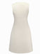 Beige 1960s Starfish Shell Buttons Sleeveless Dress - vintage dress, retro fashion