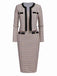 2PCS Beige 1960s Knitted Straps Pencil Dress & Short Coat - vintage dress, retro fashion