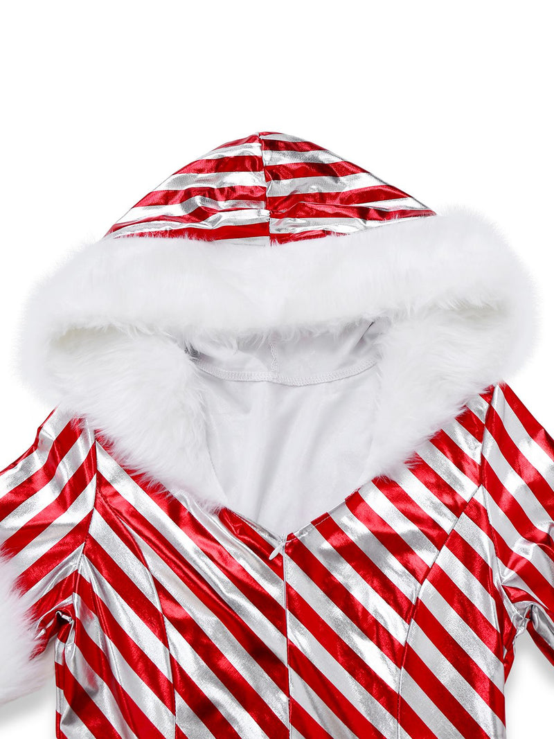 red and white candy cane dress QOS Red & White Candy Cane Bow Back Cocktail Dress Bayou Belle Boutique