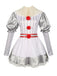 Silver 1960s Halloween IT Pennywise Striped Puff Sleeve Puffy Dress - vintage dress, retro fashion