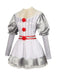 Silver 1960s Halloween IT Pennywise Striped Puff Sleeve Puffy Dress - vintage dress, retro fashion