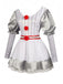 Silver 1960s Halloween IT Pennywise Striped Puff Sleeve Puffy Dress - vintage dress, retro fashion