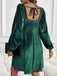 1960s Square Neck Puff Sleeve Velvet Pocket Babydoll Dress - vintage dress, retro fashion