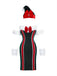 1960s Strapless Velvet Christmas Fur Trim Bow Dress Set - vintage dress, retro fashion