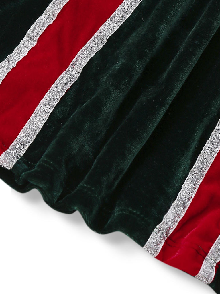1960s Strapless Velvet Christmas Fur Trim Bow Dress Set - vintage dress, retro fashion