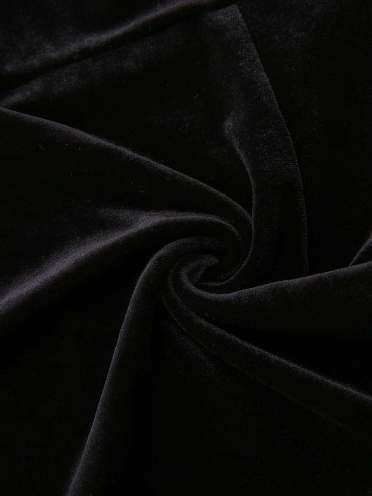 1960s Sweetheart Neck Contrast Velvet Pleated Hem Dress - vintage dress, retro fashion
