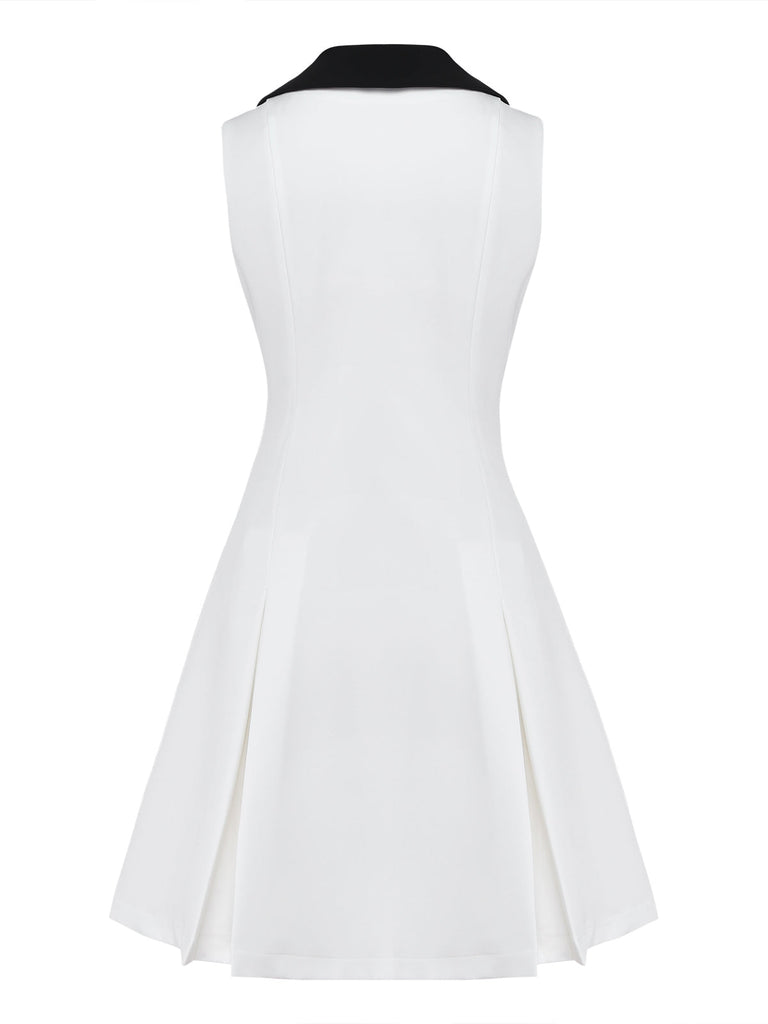 retro white mini dress Eyelet Cotton Mini Dress: Bohemian Retro Puffy Sleeve Gown