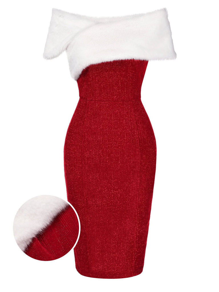 red dress with white fur Vera Ellen as Judy Haynes Red Dress White Christmas Costume LausenCrafts
