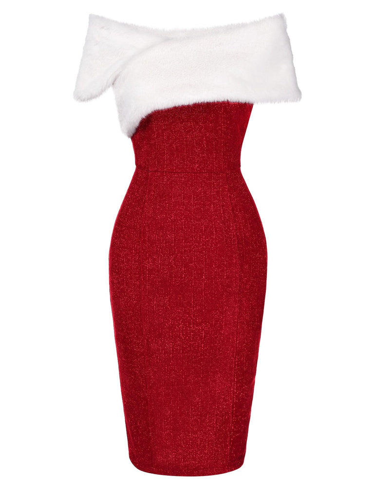 fur off shoulder dress Miss Circle Nadira Off Shoulder Fur Trim Mini Dress M