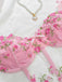 1960s Floral Embroidered Bow Underwire Lingerie: 1