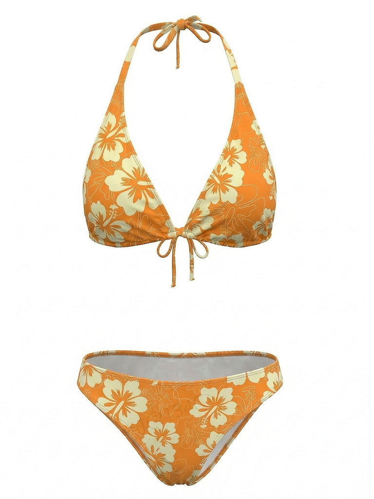 1960s Floral Tropical Bikini - vintage fashion, retro style