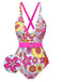 She's wearing 1960s Flowers Back-Cross Strap Belt Swimsuit and the whole beach remembers the 1960s