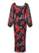 1960s French Tea Floral Off-Shoulder Bodycon Dress - vintage dress, retro fashion