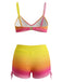 1960s Gradient Lace-Up Trunks Bikini Set - vintage fashion, retro style
