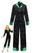 Green & Black 1960s Shimmer Velvet Notched Collar Pajama Set - vintage fashion, retro style, classic black