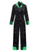 Green & Black 1960s Shimmer Velvet Notched Collar Pajama Set - vintage fashion, retro style, classic black