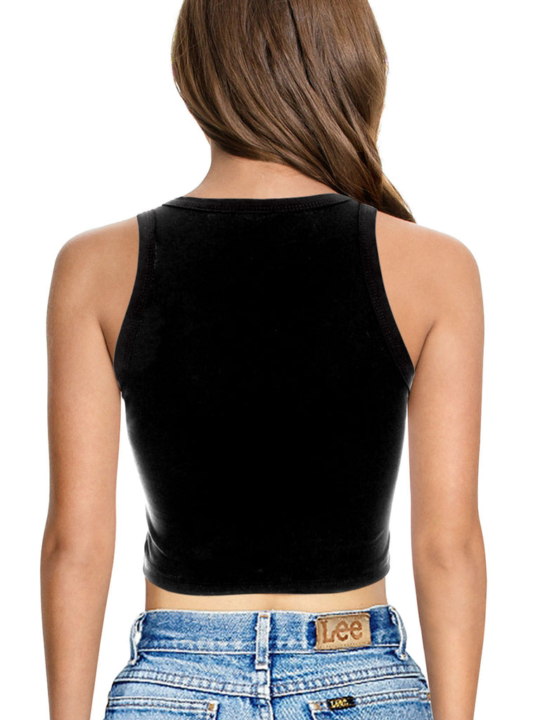 1960s Halloween Skull Pumpkin Crop Sleeveless Top - vintage fashion, retro style
