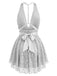 1960s Halter Plunging Sequins Bow-Tie Dress: beautiful vintage dress, retro fashion, elegant style with timeless appeal