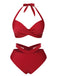 1960s Halter Solid Swimsuit — 1960s poolside glamour meets sun-drenched confidence