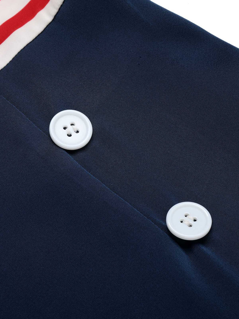 She slips into this 1960s Halter Stripes Bow Belted Dress and suddenly it's a 1960s daydream