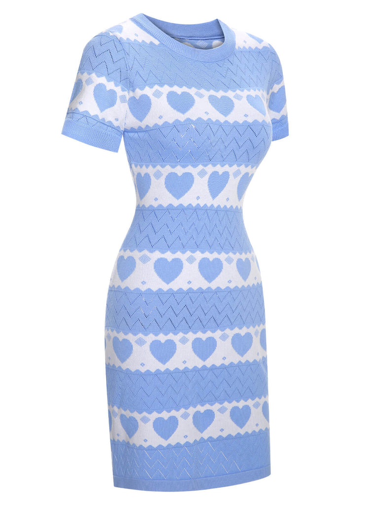 1960s Heart Short Sleeved Knitted Dress: where 1960s romance meets her modern spirit