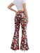 She walks in these 1960s High Waist Floral Flare Pants and the world follows