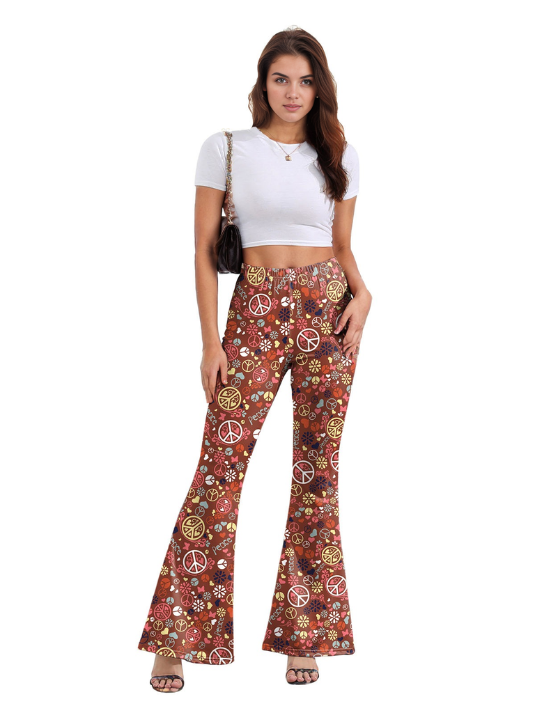 1960s High Waist Floral Flare Pants, vintage fashion, retro style - perfect for women who love vintage and retro fashion