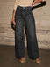 1960s High Waist Wide-Leg Patch Pocket Jeans - vintage fashion, retro style