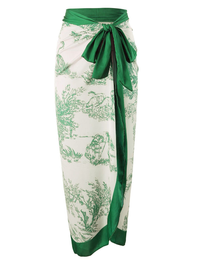 1960s Ink Floral Patchwork Tie-Up Cover-Up — 1960s vintage charm for her modern wardrobe