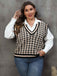 1960s Jacquard Contrasting Houndstooth Wool Vest - vintage fashion, retro style