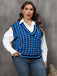 1960s Jacquard Contrasting Houndstooth Wool Vest - vintage fashion, retro style