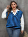 1960s Jacquard Contrasting Houndstooth Wool Vest - vintage fashion, retro style