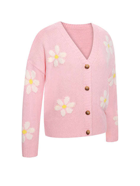 1960s Jacquard Floral Knitted Cardigan | Retro Stage