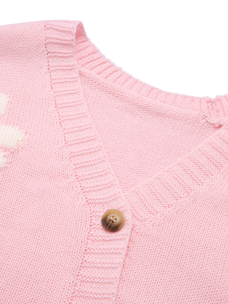 1960s Jacquard Floral Knitted Cardigan — 1960s style that transcends decades