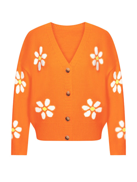 1960s Jacquard Floral Knitted Cardigan | Retro Stage