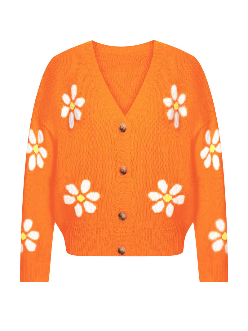 1960s Jacquard Floral Knitted Cardigan | Retro Stage