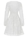 She slips into this 1960s Jaquard Floral Deep V-Neck Skater Dress and suddenly it's a 1960s daydream