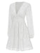 1960s Jaquard Floral Deep V-Neck Skater Dress: where 1960s romance meets her modern spirit