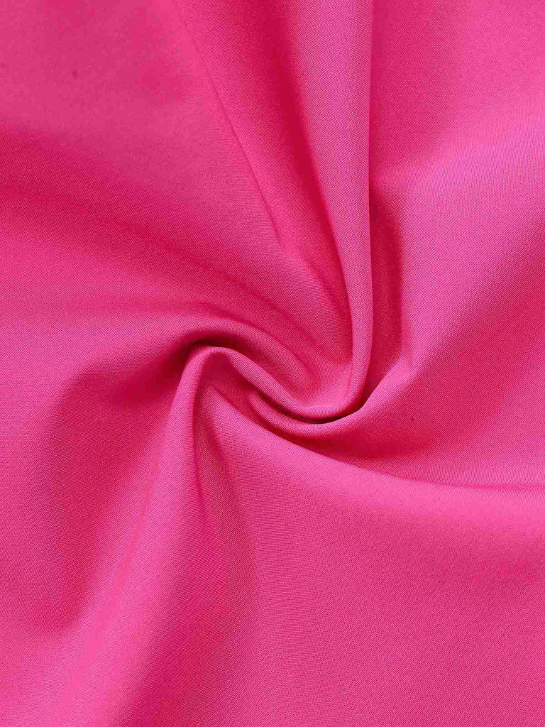 Rose Pink 1960s Deep V Belted Lantern Sleeve Solid Jumpsuit - vintage jumpsuit, retro fashion