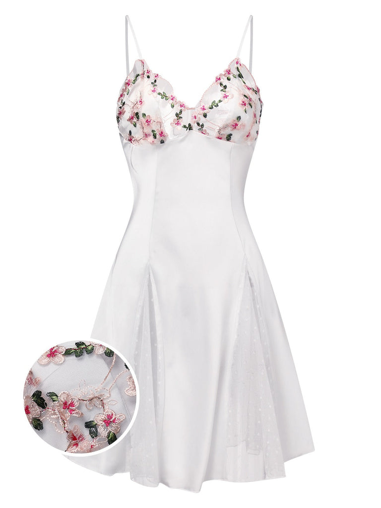 1960s Lace Spaghetti Straps Satin Nightgown: where 1960s romance meets her modern spirit