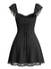 1960s Lace Square Neck Backless French Dress - vintage dress, retro fashion for women