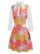 1960s Lapel Flowers Patchwork Dress: timeless style reimagined
