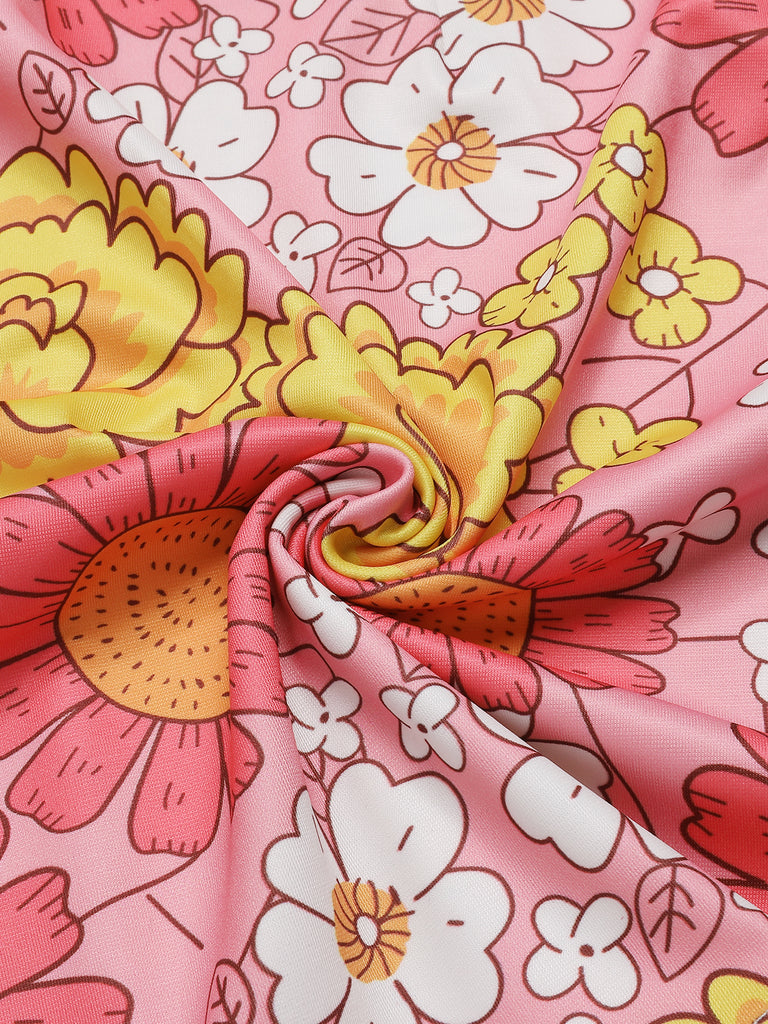 1960s Lapel Flowers Patchwork Dress — vintage elegance for the modern woman