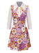 1960s Lapel Flowers Patchwork Dress: timeless style reimagined