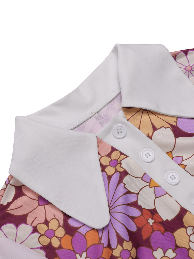 1960s Lapel Flowers Patchwork Dress — vintage elegance for the modern woman