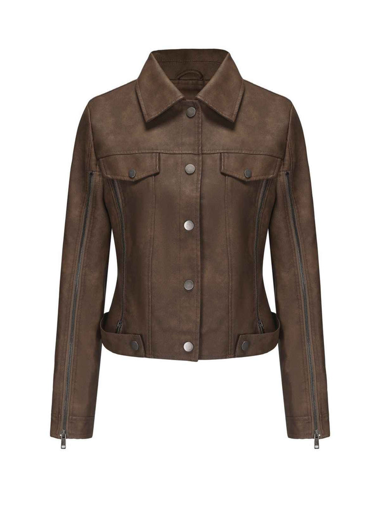 1960s Leather Multi-Zip Moto Jacket - vintage fashion, retro style